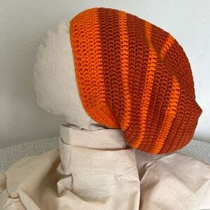 Orange Crochet Beanie/Tam